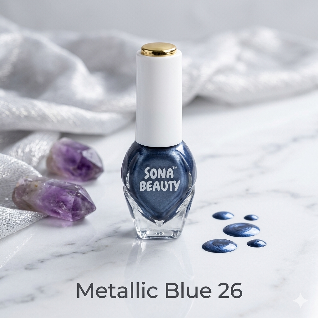 NAIL POLISH, METTALLIC BLUE 26