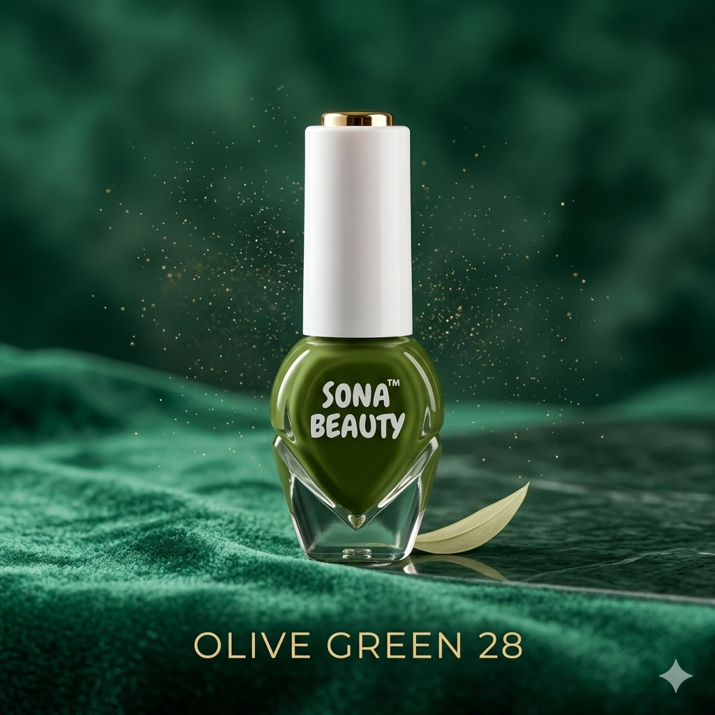 NAIL POLISH, OLIVE GREEN 28