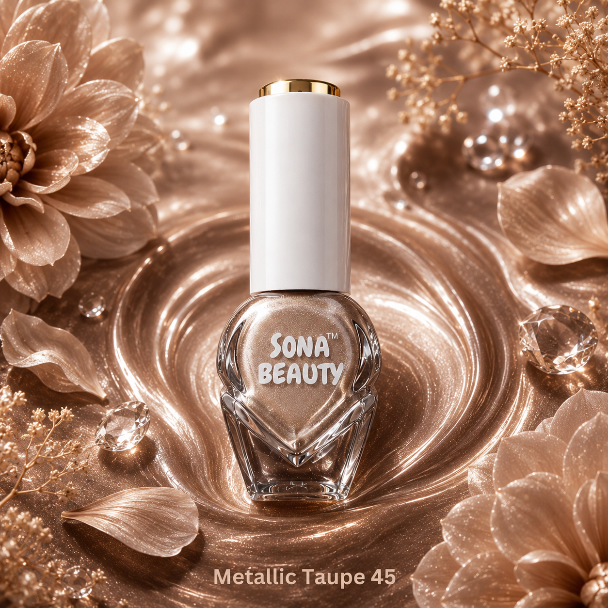 NAIL POLISH, METALLIC TAUPE 45