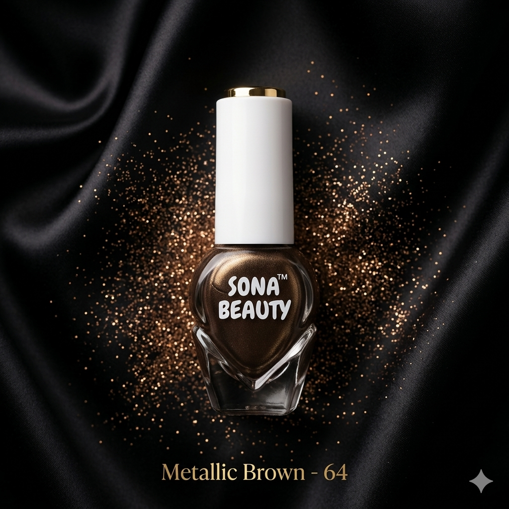 NAIL POLISH, METALLIC BROWN 64